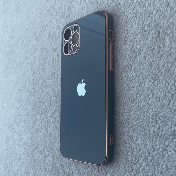 Iphone 12 Pro Black & Rose Gold Trim Phone Case - Picture 2 of 4